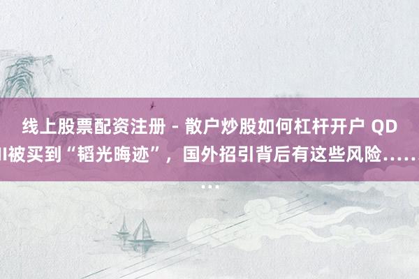 线上股票配资注册 - 散户炒股如何杠杆开户 QDII被买到“韬光晦迹”，国外招引背后有这些风险……